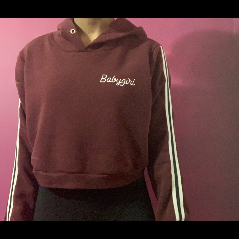 Maroon cropped hoodie